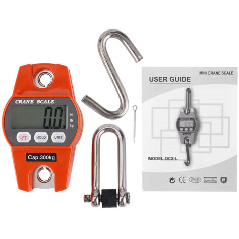Mini échelle de pesée électrique à affichage LCD numérique portable 300kg/600lb Orange