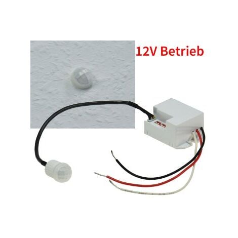 CHILITEC Mini Einbau Bewegungsmelder 12V= DC 5A 1-60W LED geeignet 56x34x25mm Micro Einbau Sensor Weiß