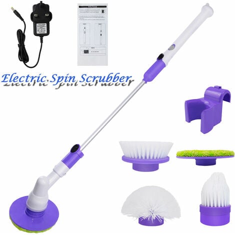 Portable Electric Cleaning Brush, Usb Rechargeable 360 Rotating Scrubber,  Spin Scrubber With 3 Replaceable Heads