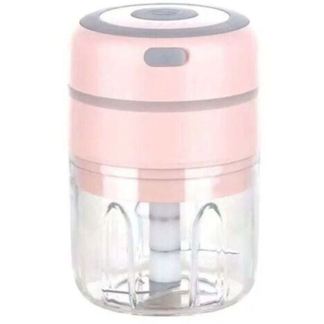 Mini électrique Hachoir à Oignons, Multi Mixeur Electrique de Cuisine Hachoir, USB Rechargeable pour Légumes Fruits Viande (Rose)，8.58.513cm