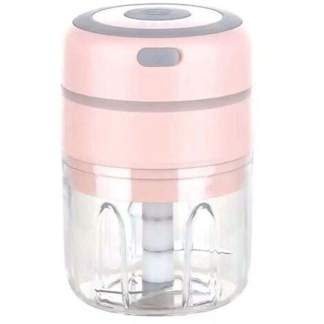 Mini électrique Hachoir à Oignons, Multi Mixeur Electrique de Cuisine Hachoir, USB Rechargeable pour Légumes Fruits Viande (Rose)，8.58.513cm