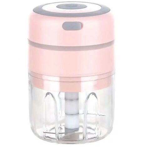 Mini électrique Hachoir à Oignons, Multi Mixeur Electrique de Cuisine Hachoir, USB Rechargeable pour Légumes Fruits Viande (Rose)，8.58.513cm