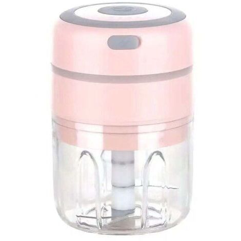Mini électrique Hachoir à Oignons, Multi Mixeur Electrique de Cuisine Hachoir, USB Rechargeable pour Légumes Fruits Viande (Rose)，8.58.513cm