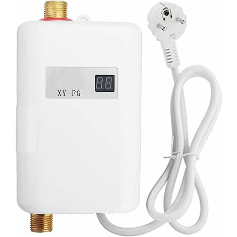 Mini Elektrische Durchlauferhitzer, 220V 3800W Elektrische Warmwasserbereiter mit Digitaler Bildschirm, ohne Tank Durchlauferhitzer Für Bad, Küche, Waschrot (Weiß)