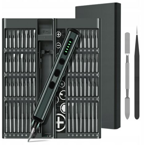 Mini-Elektro-Schraubendreher 68-in-1 – Magnetischer Präzisions-Elektroschraubendreher – Kabelloser Elektroschraubendreher mit 5 Drehmomentstufen – LED-Anzeige für Laptop, Brillen, Uhren