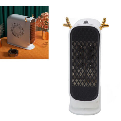 Mini-Elektroheizung mit schneller Heizung, einstellbarer Temperatur, tragbarer elektrischer Schreibtischventilator für Büro, Schlafzimmer, elegant, weiß, EU-Stecker, 220V