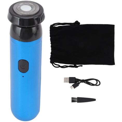 Mini-Elektrorasierer für Herren mit rotierendem Scherkopf – Kompakter Haartrimmer für Reisen und Zuhause, Blau