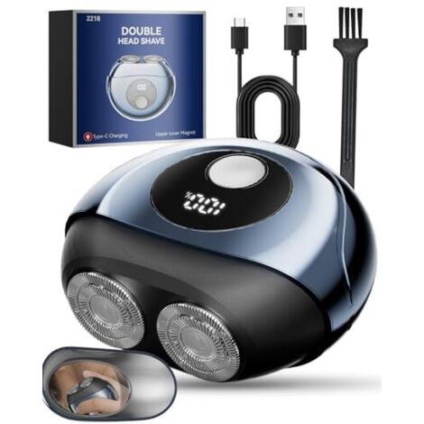 Mini-Elektrorasierer für Männer mit LED-Anzeige und Reisesperre, wasserdicht, Doppelring (7000 U/min), unverzichtbar für unterwegs.