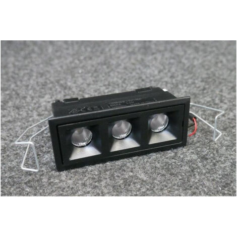 Mini encastré LED 5.2W 3 spots noirs fixes 85x35x50mm 3000K 474lm 56° pour alim 600mA (non fourni) OZ Stand Alone TARGETTI
