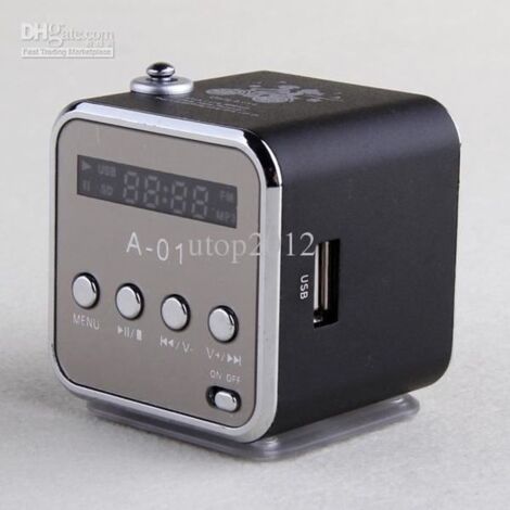 Mini Enceinte 4gb Noir MP3 USB MICRO SD FM