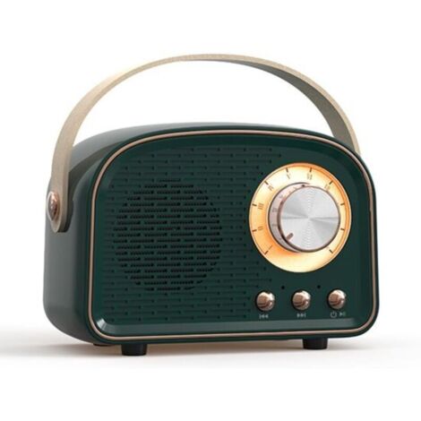 Mini enceinte sans fil rétro radio - Portable avec radio FM, Bluetooth, rechargeable, volume puissant