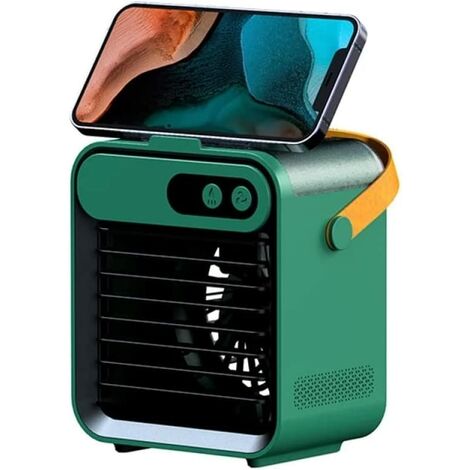 Mini enfriador de aire 4000mAH USB RECARGA Unidad de aire acondicionado, verde