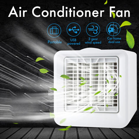 Mini enfriador de aire acondicionado de 3 velocidades y 5 W, ventilador de enfriamiento de hielo, filtro refrigerante, sustancias nocivas PM2.5