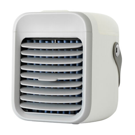 Mini enfriador de aire portátil de mano, aire acondicionado colorido, luz de ambiente, USB, ventilador de refrigeración por agua para el hogar y la Oficina, ventilador de mesa,Grey