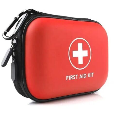 Mini-Erste-Hilfe-Set, kleines wasserfestes Erste-Hilfe-Set mit Hartschale, perfekt für Reisen, Outdoor, Zuhause, Büro, Camping, Wandern, Auto (rot)