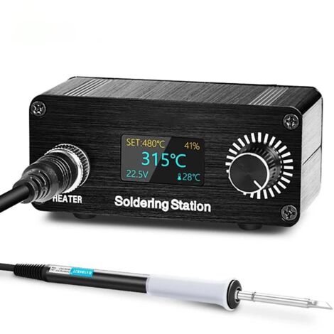 Mini estación de soldadura, estación de retrabajo de soldadura electrónica digital con control de temperatura, herramientas de soldadura de temperatura ajustable de corriente continua T12 AC 100-240V 