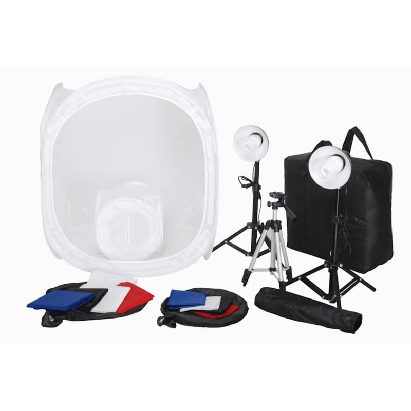 

Mini estudio fotográfico: 8 fondos, 3 trípodes y 2 lámparas - Multicolor - Vidaxl
