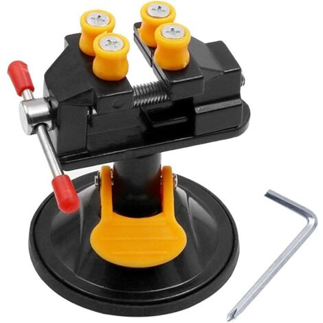 Mini Étau d'Établi Universel à Ventouse, Vice Mâchoire de Table Pince à Sculpter Rotatif à 360 Degrés Outil de Serrage à Fixer pour Réparation Montre et Bricolage Sculpture Nucléaire Bijoux