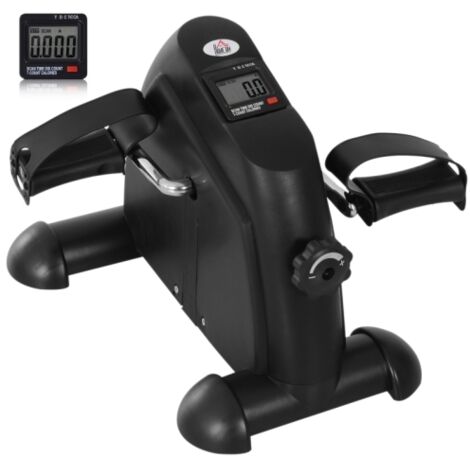 Mini Exercise Bike, Portable Pedal Exerciser, Under Desk Bike with LCD Display for Legs and Arms Training, Black