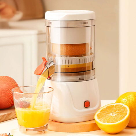 Mini exprimidor portátil con motor de alto par de 45 W para frutas y verduras, capacidad de 0,3 L, fácil de limpiar y diseño desmontable, batería recargable (1300 mAh) para disfrutar de zumos y batido
