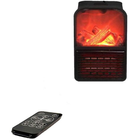 main image of "Mini Fan Heater, Fast Heater, Electric Heater Heating, Simulated Flame, 900W Wall Mount with Adjustable Timer Digital Display and Remote Control (Black-2)"