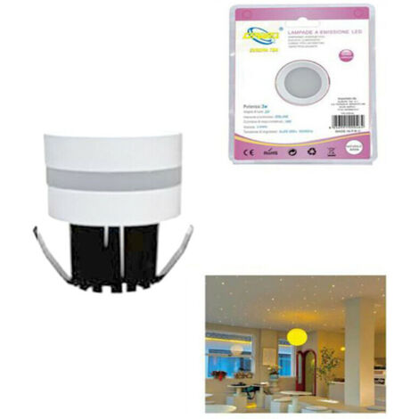 MINI FARETTO LED 3W SOFFITTO TONDO INCASSO MOLLA 4CM LED BIANCO NATURALE 4000K