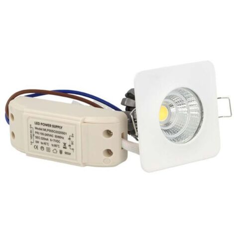 Mini Faretto Led Da Incasso Quadrato 3W Bianco Caldo 24 Gradi
