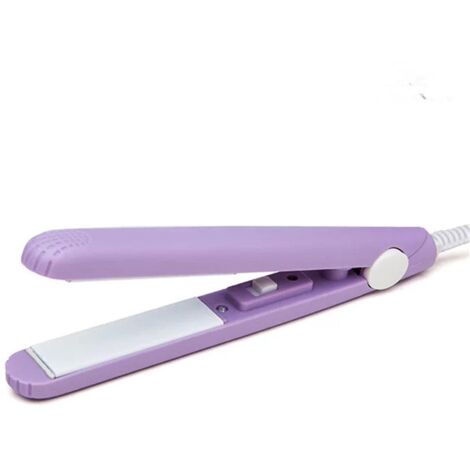 Mini fer à boucler et lisser 2 en 1 en céramique violette pour un coiffage rapide et durable