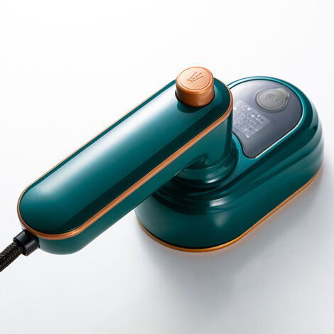 Mini fer à repasser pliable avec spray pour vêtements, fer à vapeur portable – Support pour le repassage à sec et humide pour la maison et les voyages(vert)