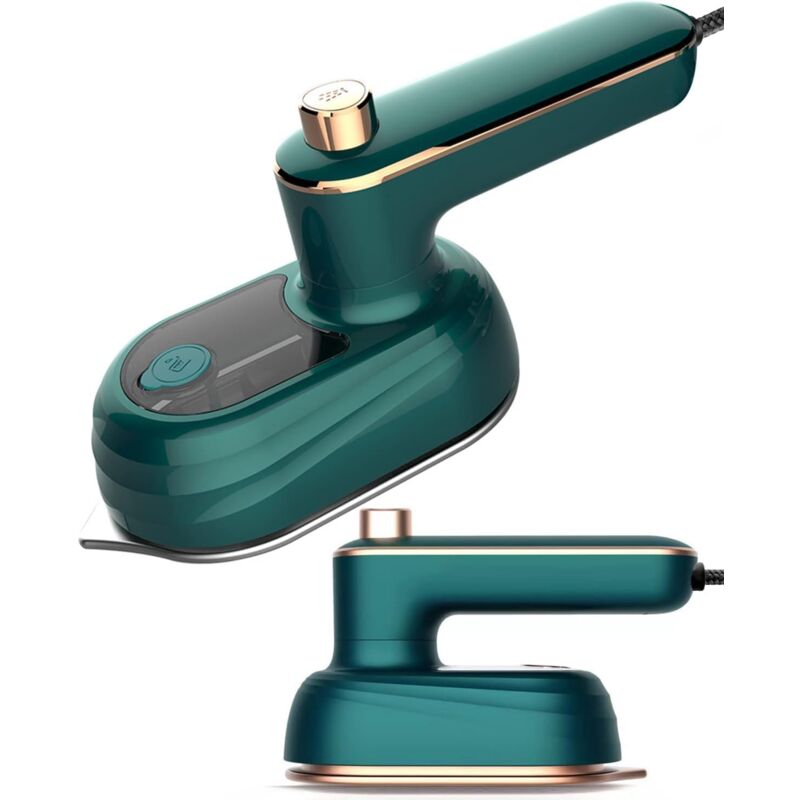Mini fer à vapeur de voyage – Fer à vapeur de voyage pliable, semelle antiadhésive en céramique, chauffage rapide en 20 secondes, rotation à 180 °,