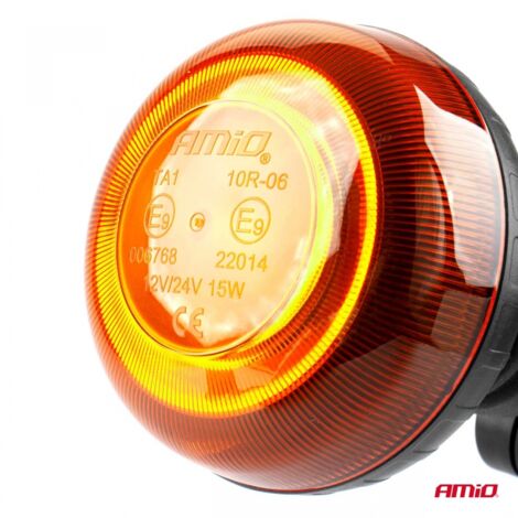 Mini feu clignotant 18 LED flexibles R65 R10 12V 24V W21pl AMIO-02921