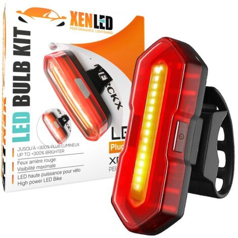 Mini Feux Arrière LED Vélo StrobeR7, Rechargeable USB , étanche - Fixation Cadre