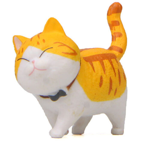 Mini figura de gato de PVC (4 cm), multicolor, ideal como decoración de mesa o de tarta.