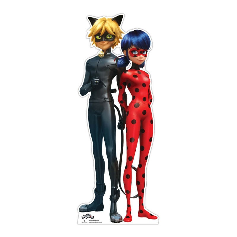 Star Cutouts - Figurine en carton – Miraculous - Ladybug et Chat Noir - Haut 95 cm