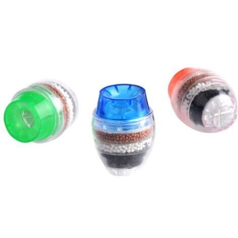 Mini filtro per l'acqua - diametro di circa 16-23 mm, compatibile con la maggior parte dei rubinetti - Confezione da 3: rosso + blu + verde