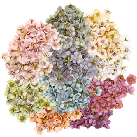 Mini fleurs artificielles (100 pièces) - Fleurs artificielles colorées, mini fleurs en plastique, mini fleurs en soie colorées, utilisées pour la décoration intérieure et les travaux manuels.