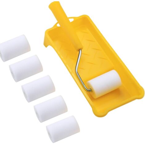 Mini Foam Paint Roller Small Foam Roller 65cm Paint Roller Cover + Paint Roller Frame + Small Paint Tray