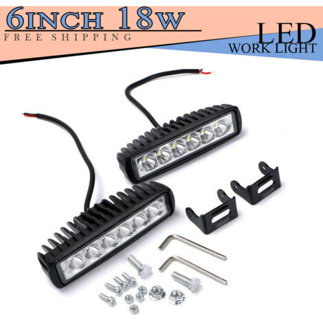 Mini Foco de trabajo 2PCS 6 pulgadas 18W LED Spot Tractores 12V-24V 6000K P68 - Impermeable Luz de Niebla Coche,SUV, UTV, ATV, Off-road,Camión,Moto,Barco