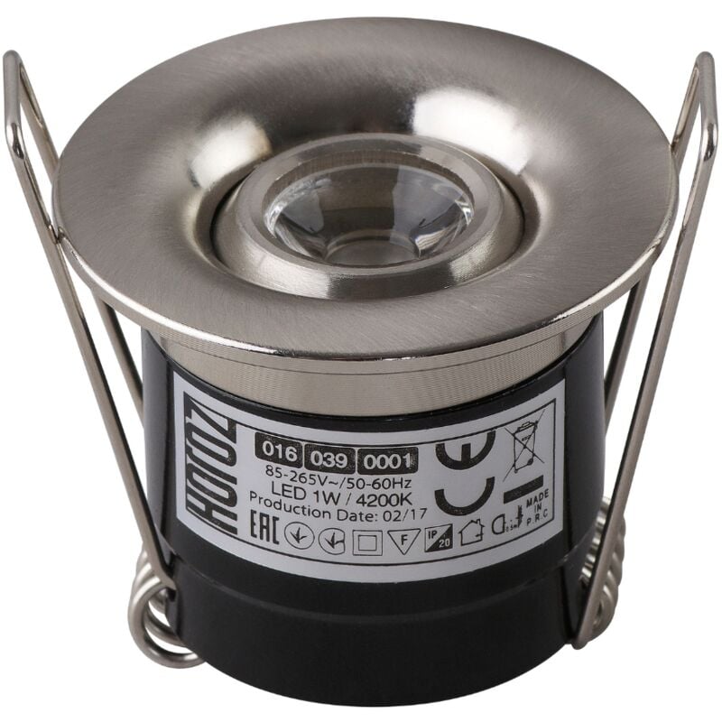 

Mini foco LED 1 W ajustable redondo Cromo mate