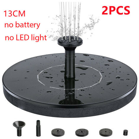 Mini fontaine d&39eau solaire, fontaine de cascade de piscine, décoration de jardin, bain d&39oiseaux en plein air, cour d&39eau flottante à énergie solaire,13CM 2PCS KIT