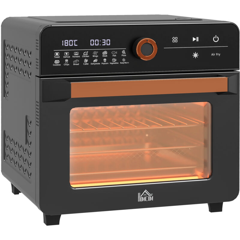 Mini four Électrique 20L 3 en 1 avec convection,panier à friture,minuterie,40°C - 220°C,avec grille,plaque de cuisson,plateau ramasse-miettes