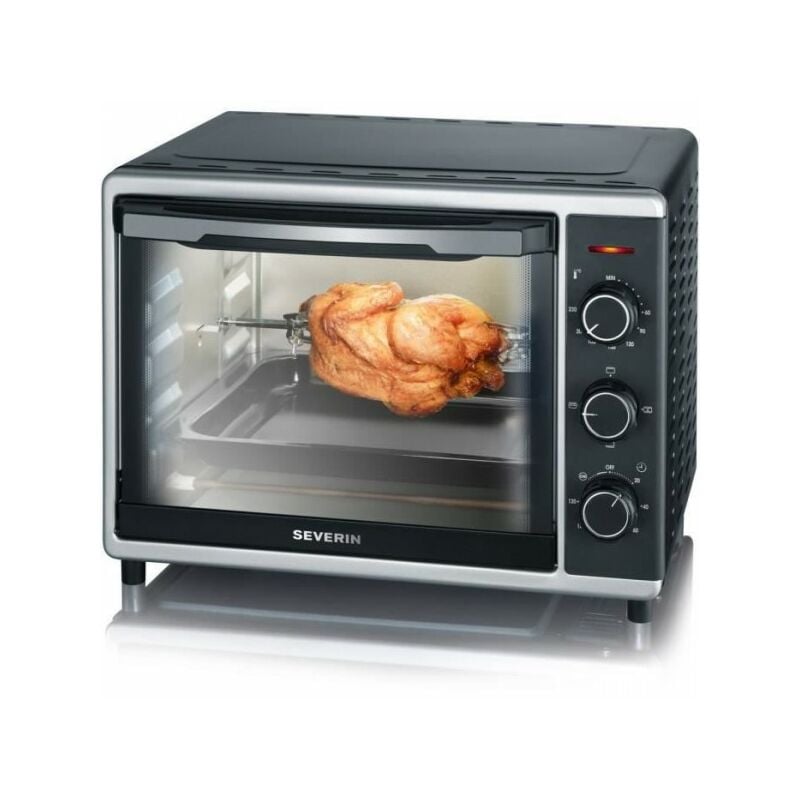 Mini Four Electrique a chaleur tournante Severin TO2056 - 30 l - 1600 w - Noir et argent