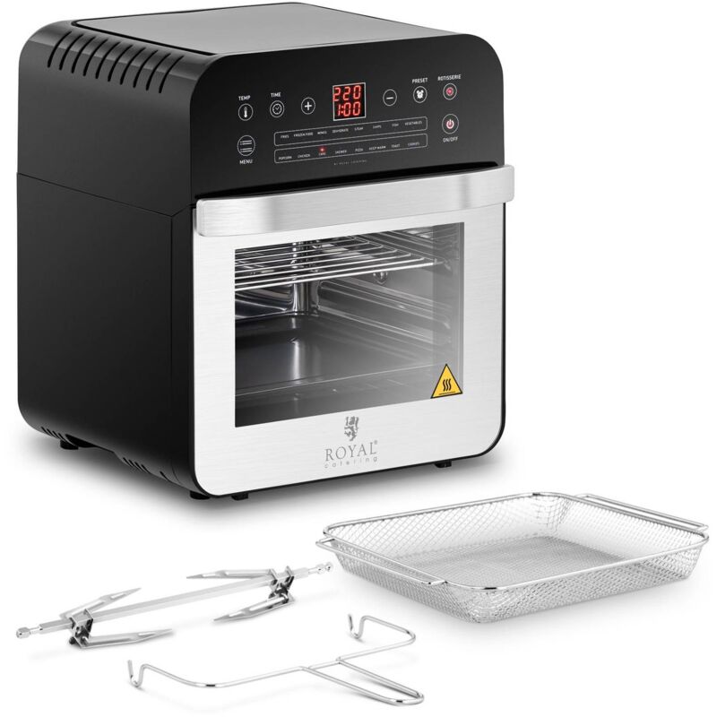 Royal Catering - Mini Four Électrique À Convection Combiné Friteuse Air Chaud Minuterie 1600W 12l