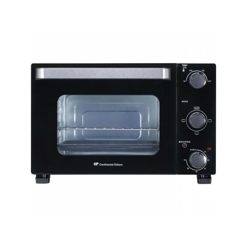 Continental Edison - Mini Four Electrique CEMF22B - 22L noir - 1300W - Rotissoire, Convection naturelle