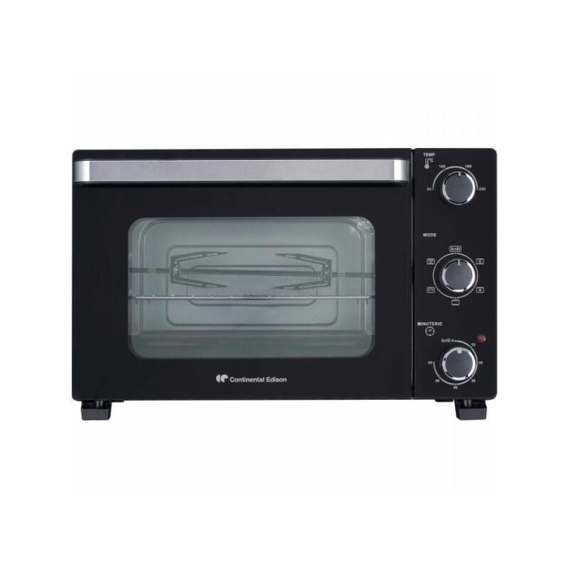 Continental Edison - Mini Four Electrique CEMF28B2 - 28L noir - 1500W - Rotissoire, Convection naturelle