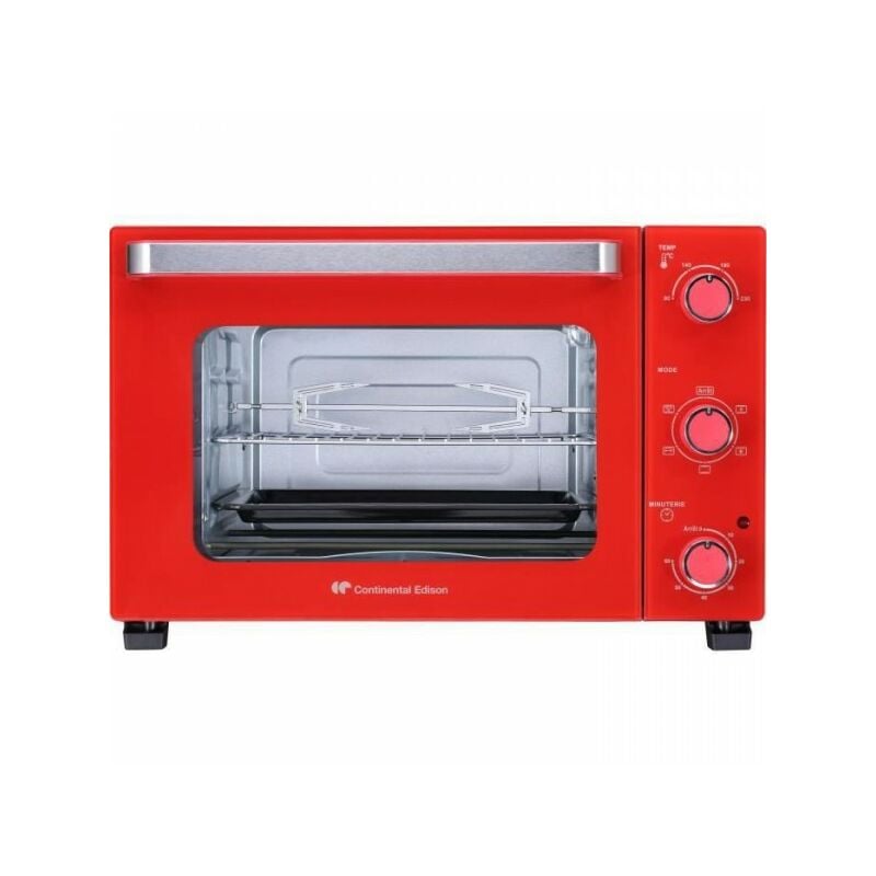 Mini Four Electrique Continental Edison CEMF35R - 35L rouge - 1500W - Rotissoire, Convection naturelle