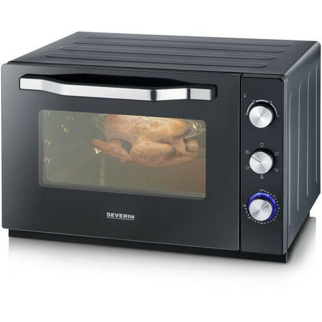 Mini-four grill 2073 60L – Chaleur tournante 2200W – Minuteur 120 min – Pierre à pizza Ø 35 cm – Dimensions 58,5 x 51,5 x 37,5 cm – Severin