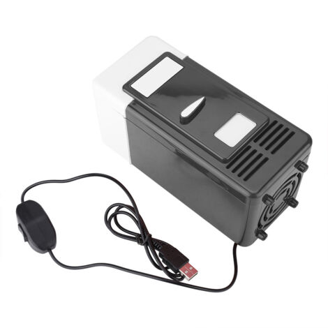Mini Frigo USB Noir pour Canettes - Réfrigérateur et Chauffeur de Boissons Portable