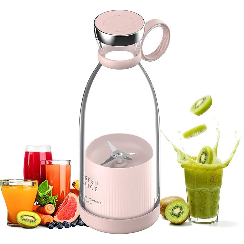 Image of Fortuneville - Mini frullatore da 350 ml per succhi freschi Petit Blender con usb ricaricabile Mini succo di frutta ricaricabile frullatore personale