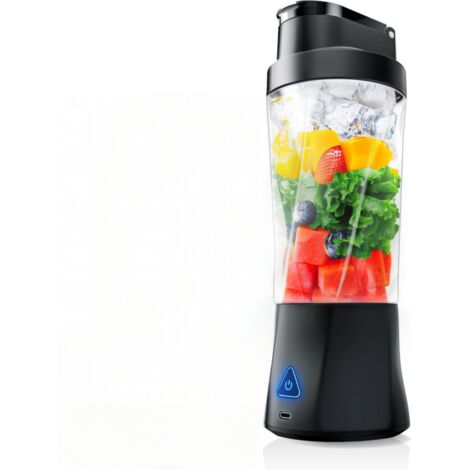 Mini frullatore per frullati senza fili, frullatore portatile  Bicchiere per succo da 700 ml  Batteria da 6000 mAh  Senza BPA  Ricaricabile, frulla frullati per ghiaccio, frutta, frullati e cubetti di